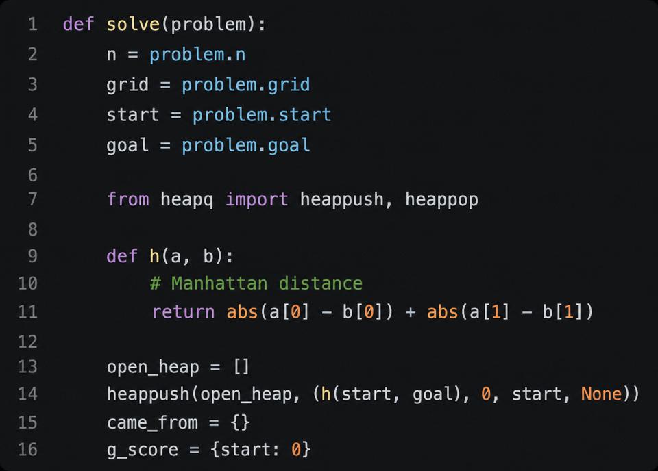 A* pathfinding code snippet from a studio project